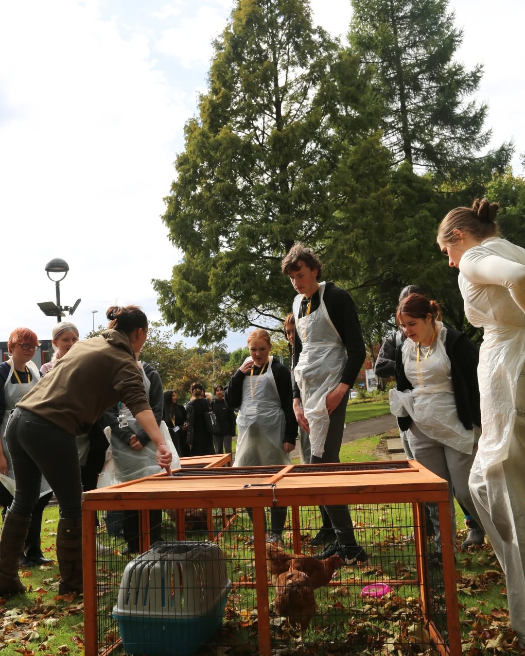 Blackburn College Animal Care students learning about animals outdoors with Emily's Mini Farm