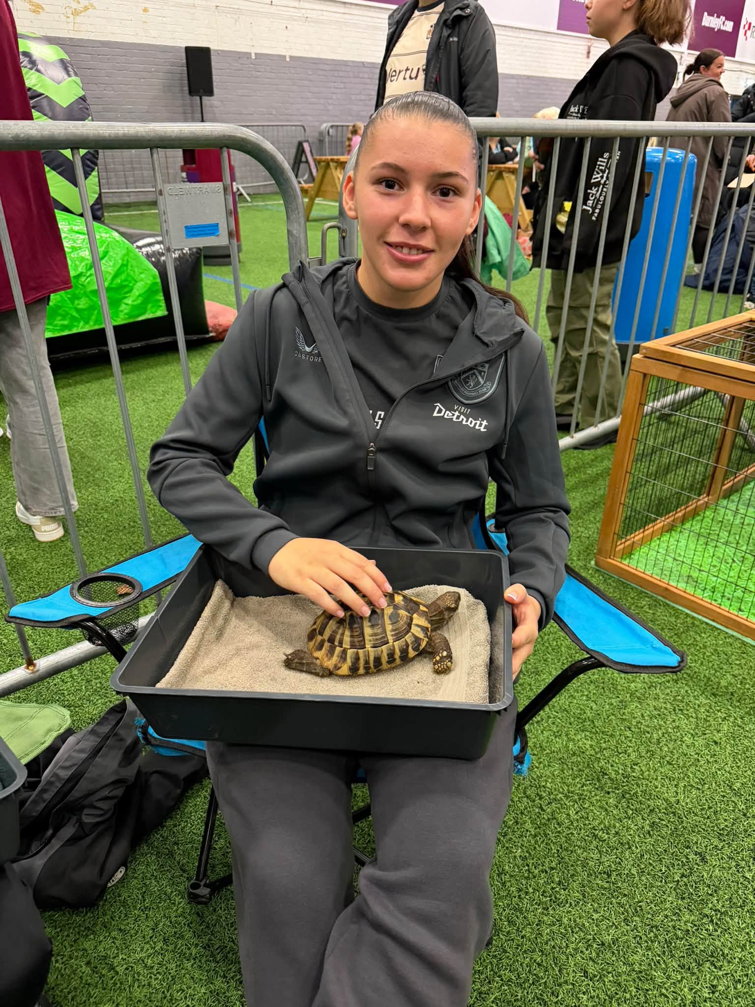 A Winning Partnership at Burnley FC - photograph of animal visit